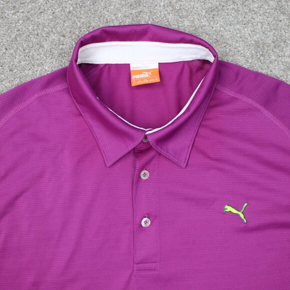 Puma Polo Shirt Mens Large Purple USP Dry Golf Polyester Short Sleeve Pullover - Picture 6 of 16